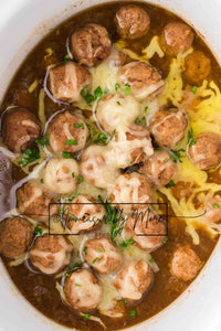 SLOW COOKER FRENCH ONION MEATBALLS EXCLUSIVE!!!