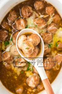 SLOW COOKER FRENCH ONION MEATBALLS EXCLUSIVE!!!
