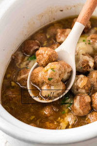 SLOW COOKER FRENCH ONION MEATBALLS EXCLUSIVE!!!