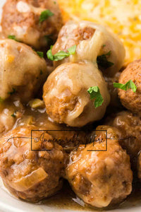 SLOW COOKER FRENCH ONION MEATBALLS EXCLUSIVE!!!
