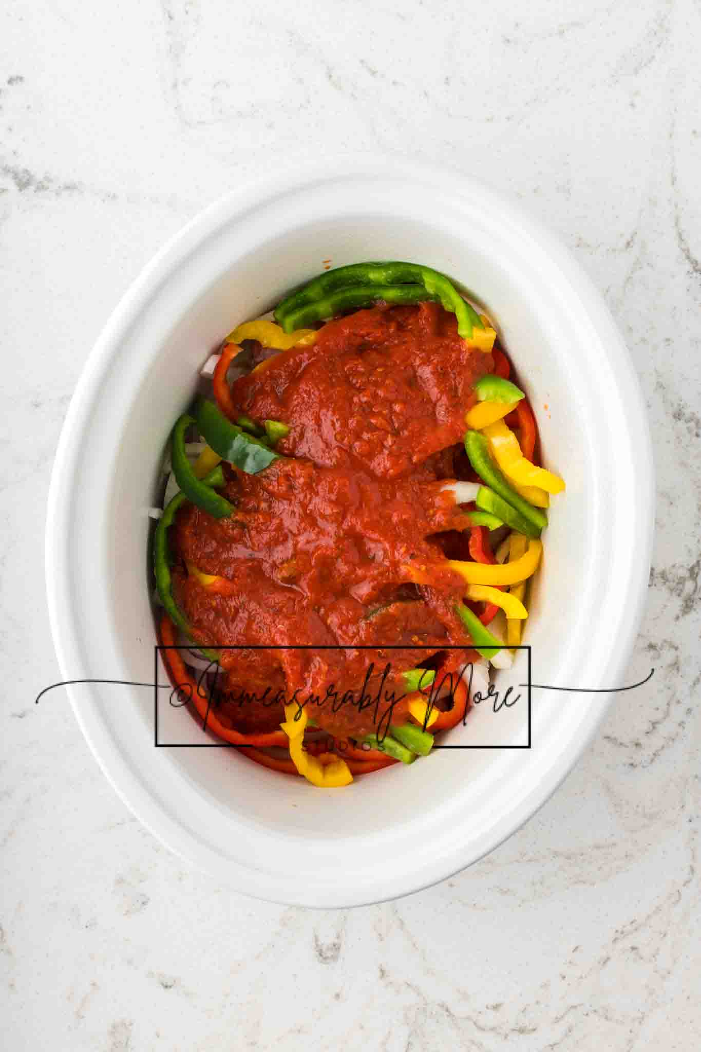 SLOW COOKER SAUSAGE AND PEPPERS EXCLUSIVE!!!