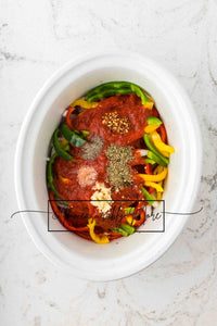 SLOW COOKER SAUSAGE AND PEPPERS EXCLUSIVE!!!