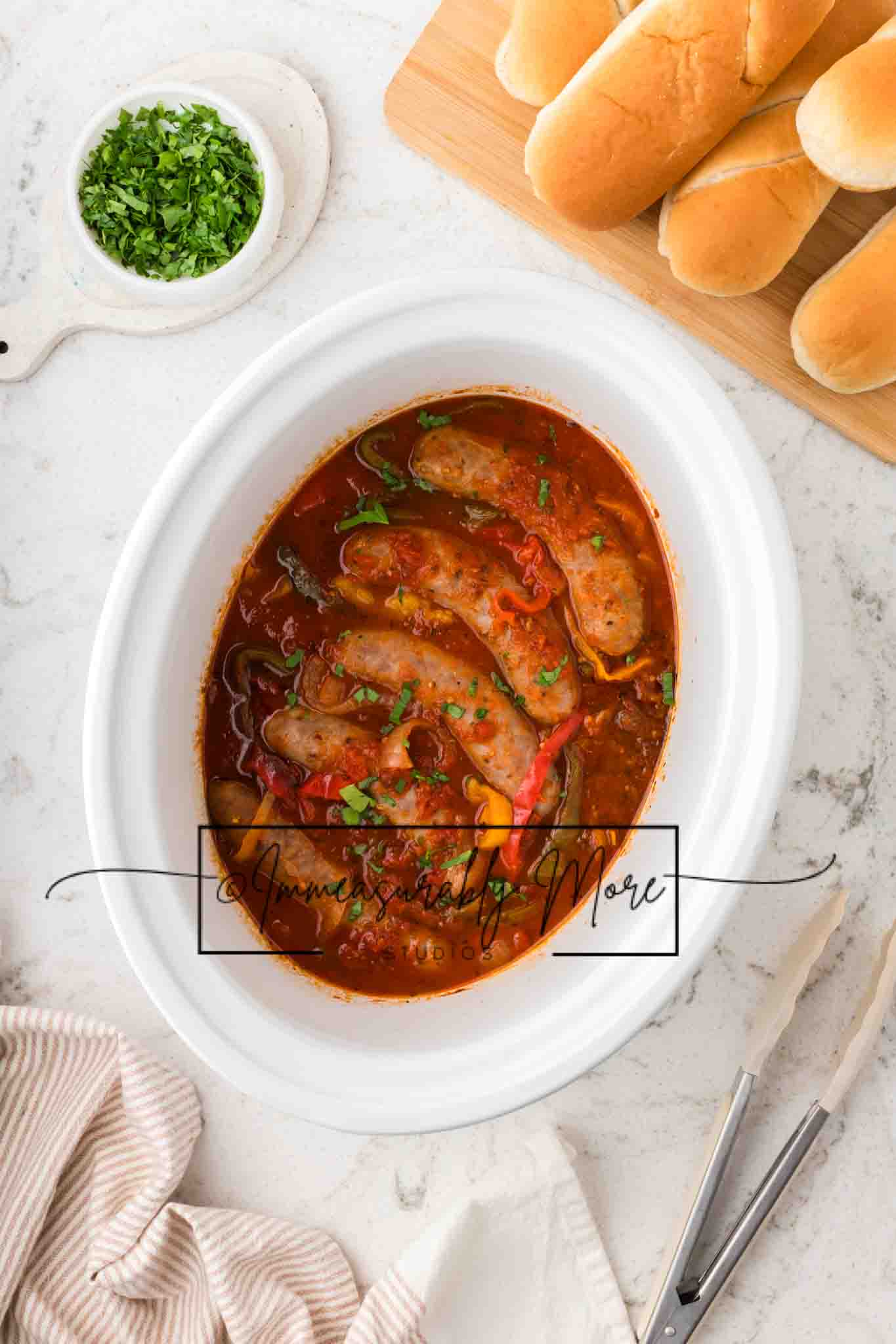 SLOW COOKER SAUSAGE AND PEPPERS EXCLUSIVE!!!