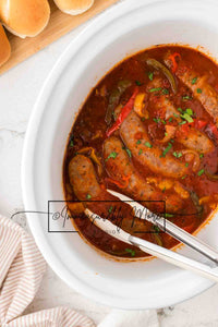 SLOW COOKER SAUSAGE AND PEPPERS EXCLUSIVE!!!