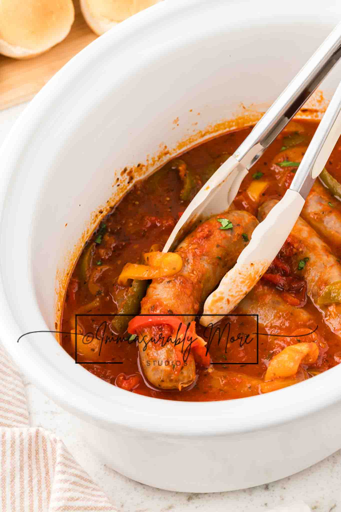 SLOW COOKER SAUSAGE AND PEPPERS EXCLUSIVE!!!
