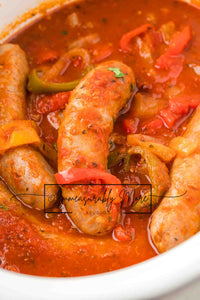 SLOW COOKER SAUSAGE AND PEPPERS EXCLUSIVE!!!