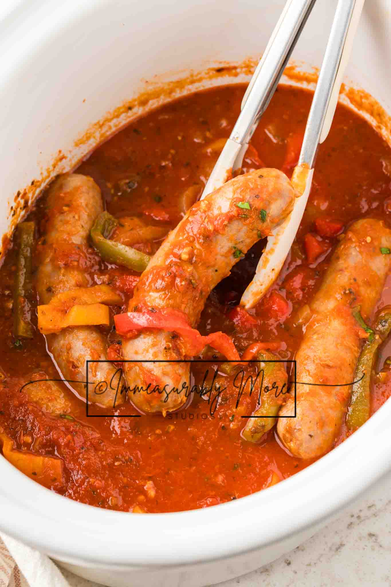 SLOW COOKER SAUSAGE AND PEPPERS EXCLUSIVE!!!