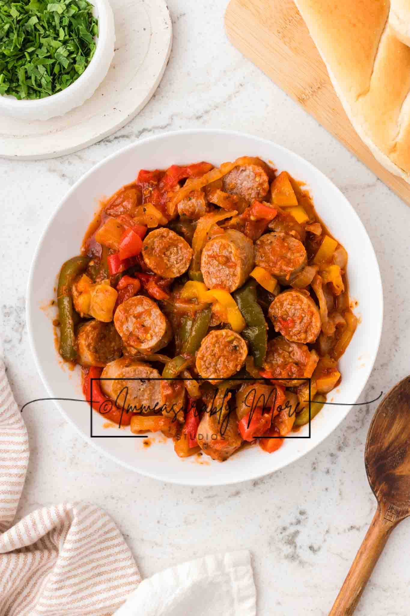 SLOW COOKER SAUSAGE AND PEPPERS EXCLUSIVE!!!